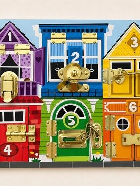 Melissa & Doug Latches Board / Learn Activity Board Toy - Door Lock Skills Board